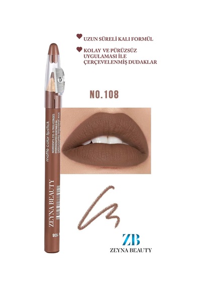Jumbo Dudak Kalemi Suya Dayanıklı -matte Jumbo Lipliner Waterproof Bordo-108 - 702950126 Diğer