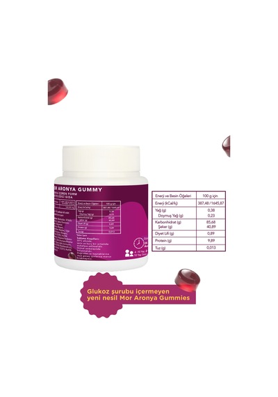 Mor Aronya Gummy-şekersiz 60 Adet