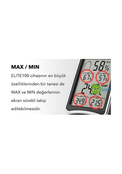 Elıte-100 Max Mın Ortam Sıcaklık ve Nem  Ölçer
