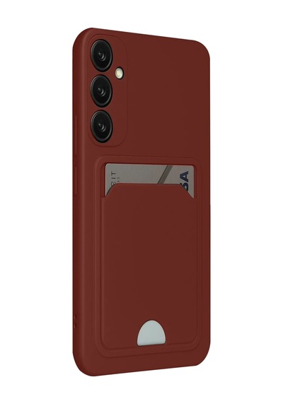 Storeşahin Samsung Uyumlu Galaxy S24 Fe Kılıf Kelvin Kartvizitli Silikon - Bordo Shn0720