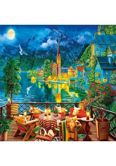 20821 Puzzle 1000 Evening By The Lake İn Hallstatt