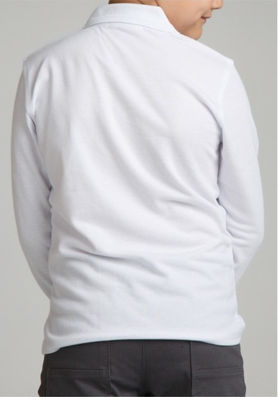 Nacar Store Kız & Erkek Çocuk Uzunkol Polo Yaka Okul T-shırt BEYAZ