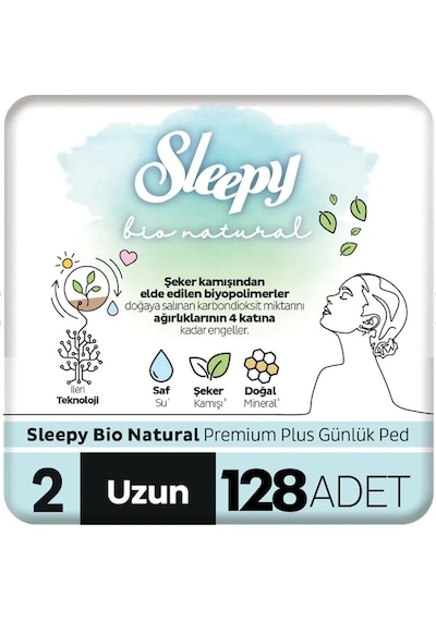 Bio Natural Premium Plus Günlük Ped Uzun 128 Adet Ped