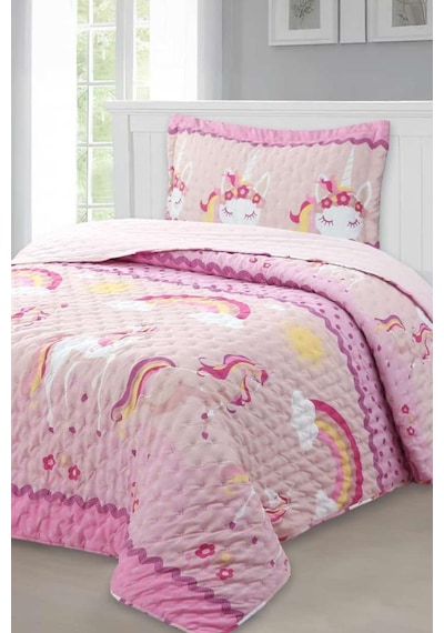 Unicorn Genç Ve Çocuk Tek Kişilik Yatak Örtüsü 180x240 Çok Renkli