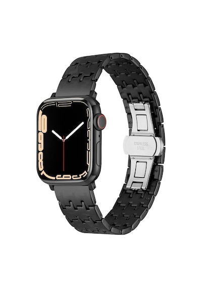 Apple Uyumlu  Watch 7 45 MM Kordon Zikzak Dizayn Metal Kordon 86