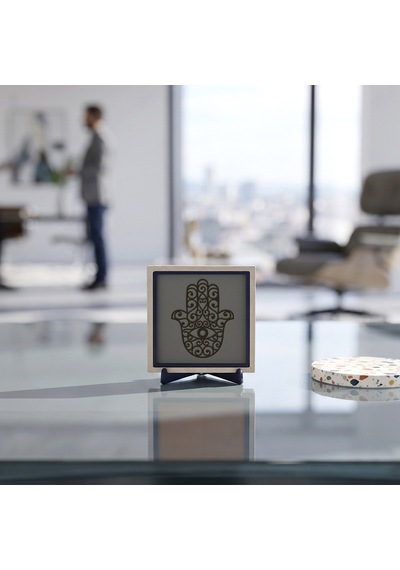 Modern Hamsa Tasarımlı Masaüstü Objesi, Sevdiklerinize Anlamlı Armağan 10x10 Cm
