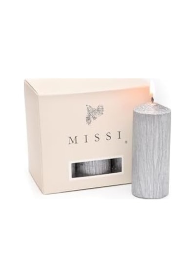 Wedding Gümüş 6&apos Lı Bar Mum Seti 50 x 22