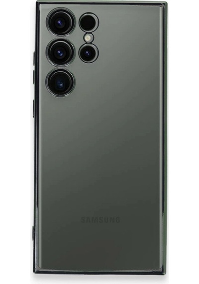 Samsung Galaxy  Uyumlu  S23 Ultra Kılıf Razer Lensli Silikon - Yeşil