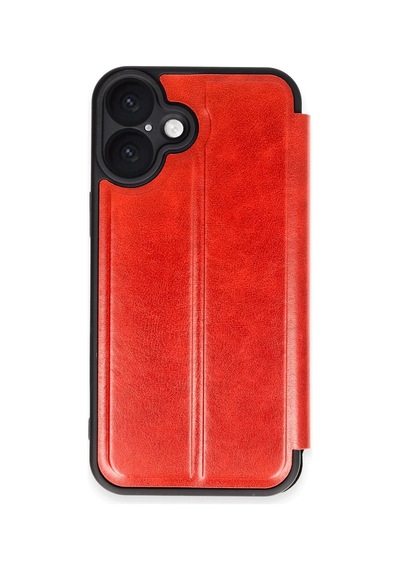 Mey İthalat Apple Uyumlu iPhone 16 Plus Kılıf Flip Cover - Kırmızı