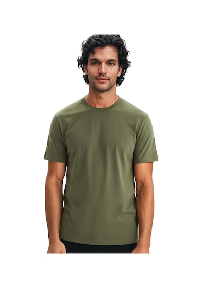 Arma Ar-ma Erkek Bisiklet Yaka Tişört Baskisiz Basic Örme Kumaş Regular Fit %100 Pamuk 30/1 Penye Süprem Y31344408202 Haki-h1