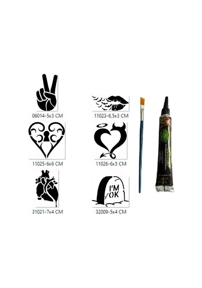 Airbrush Tattoo Aşkın Zaferi Hint Kınalı Geçici Dövme Yapma Seti