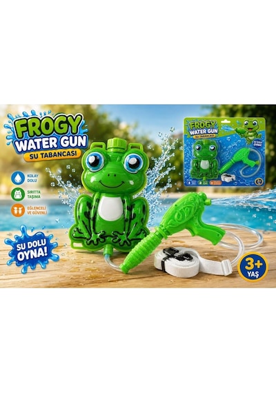 Sırt Çantalı Su Tabancası Pompalı Özel Hazneli Su Tüfeği 1000 Ml Frogy Water Gun Su Tabancası
