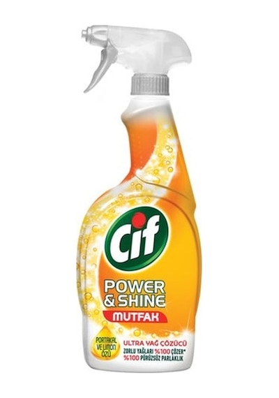 Cif Power & Shine Mutfak Yağ Çözücü Sprey Portakal ve Limon Özlü 750 ML