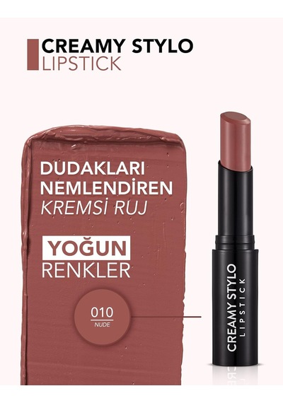 Flormar Yarı Parlak Stick Ruj- Creamy Stylo Lipstick -010 Nude-8682536013703 Genel