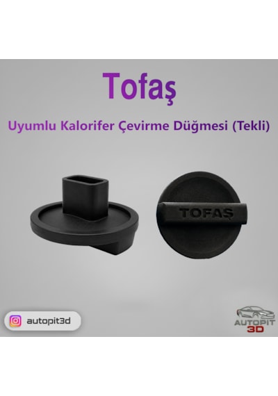 Tofaş Uyumlu Kalorifer Çevirme Düğmesi Tekli