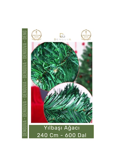Premium Kutu Süsleme Seti Yılbaşı Çam Ağacı Renkli Işığı Yeni Yıl Süsleri Noel Paketi 240 Cm 600 Dal