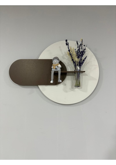 Karanfil Ahşap Pilli Ledli İskandinav Tarzı Salon Duvar Rafı Modern Çiçeklik 50 X 75 Cm Çok Renkli