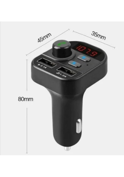 Carx9 Bluetooth Araç Kiti Fm Transmitter Çift Usb Çıkışlı Cn-41 N11.663