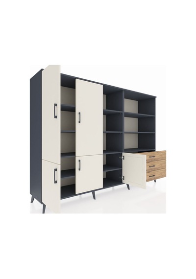 Hyperion Dolap 11 Raflı 3 Çekmeceli 5 Kapaklı 220x44x163 Antrasit-aytaşı/çam Aytası/atlas Çam - Antrasıt Hyperion Dolap 11 Raflı 3 Çekmeceli 5 Kapaklı 220x44x163 Antrasit-aytaşı/çam Aytası/atlas Çam - Antrasıt