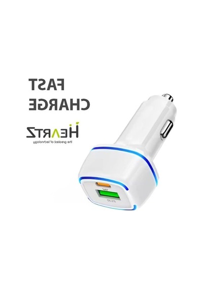 Araç Şarj Adaptörü, Dual Port Pd Ve Standart Usb, Led Işıklı
