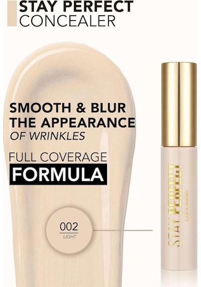 Stay Perfect Yüksek Pigmentli & Yarı Mat Bitişli Likit Kapatıcı 002 Lıght