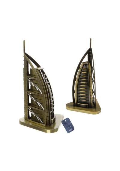 Vintage Metal Dubai Burj Al Arab Biblo Antik Bronz 16 Cm