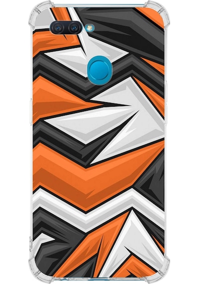 Oppo Ax7 Uyumlu Köşe Korumalı Grafiti Tasarımlı Şeffaf Silikon Kılıf Şeffaf