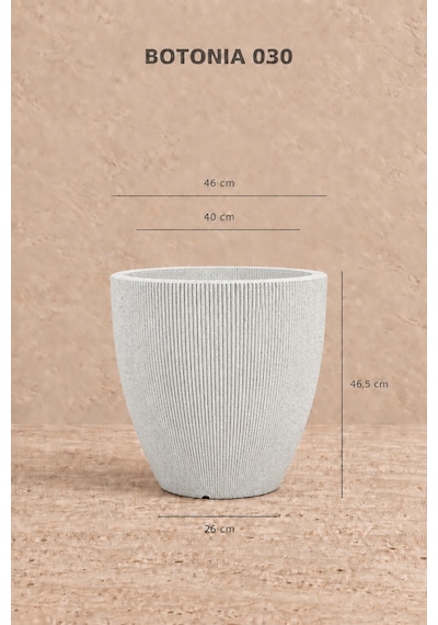 Bostann Dekoratif Saksı - Botonıa 030 - 50l - Beyaz 50 Lt