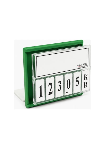 10 Adet - Fiyat Kasetlik Manav Kasap Şarküteri Etiketi Rakamlı Fiyatlık Ayaklı Küçük Boy 77x62 Mm Yeşil