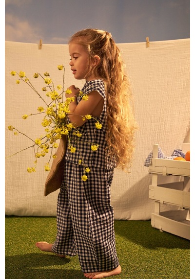 Oh La La Koala Lacivert Daisy Picnic Serisi Balon Pantolonlu İkili Takim
