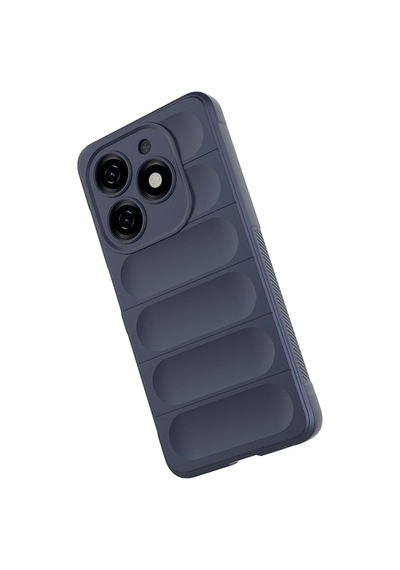 Tecno Spark 20c Kılıf Esnek Tpu Oyuklu Arka Yüzey Tasarımlı Etnik Silikon Kılıf Lacivert