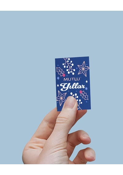 Yılbaşı Mutlu Yıllar Yazılı Hediye Kart Seti, Yıldız Temalı Paket