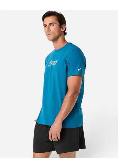 Asics Asıcs Logo Graphıc Tee Erkek Yeşil Kısa Kollu Tshirt 2031f334-400