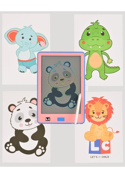 10 İnch Şeffaf Lcd Dijital 4 Adet Çizim Kartlı Tablet- Pembe