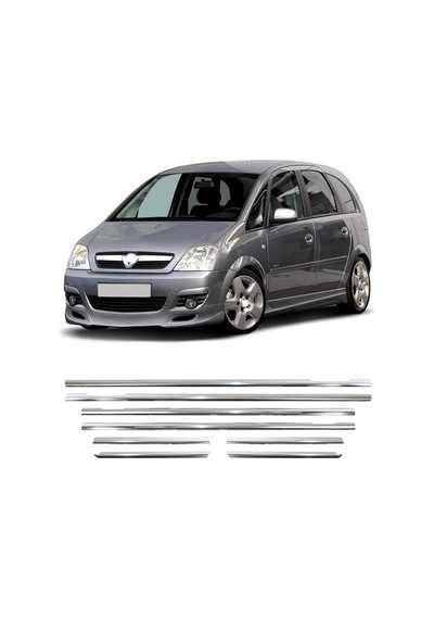 Opel Meriva Uyumlu 2003-2010 Krom Cam Çıtası 8 Parça Paslanmaz Çelik