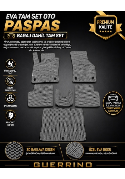 Fiat/500l- 2012-2017 İçin Yeni Nesil Eva Ful Paspas Seti-bagajlı- Metal Topukluk Hariç