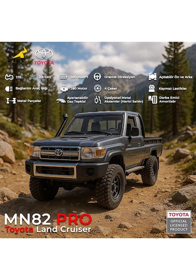 Mn Model Mn82 Pro 1/12 Toyota Land Cruiser Lc79 4wd Rc Model Crawler Offroad Truck Uzaktan Kumandalı Araba Rtr Lisanslı Gümüş+dahili Işık Seti