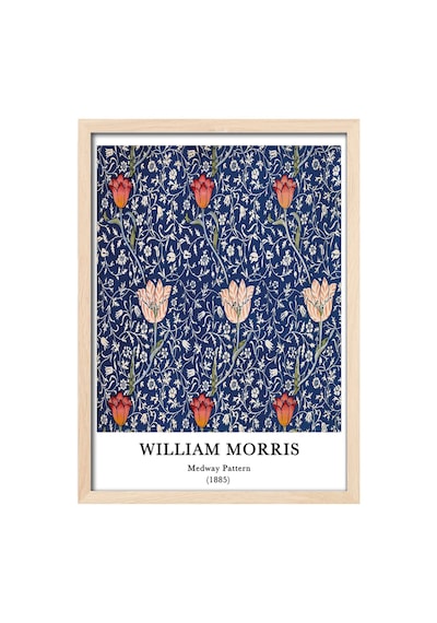 William Morris Doğal Ahşap Çerçeveli Poster, Dekoratif Sanatsal Duvar Tablosu