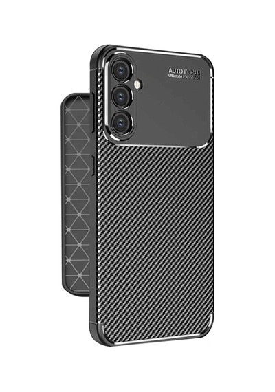 Samsung Uyumlu Galaxy A56 Uyumlu Kılıf Auto Focus Karbon Kapak - Siyah