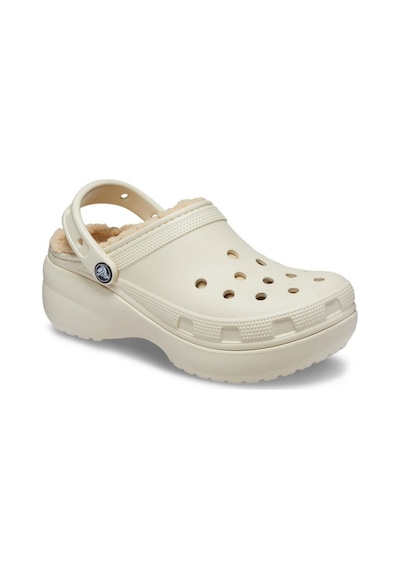 Crocs 207938 Classic Platform Lined Clog W Krem Kadın Terlik Krem