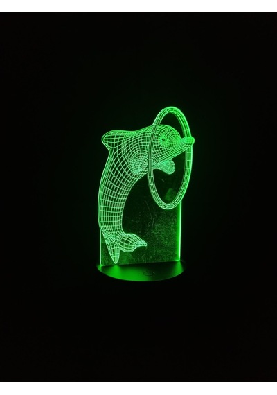 3d Yunus Figürlü Gece Lambası Çok Renkli