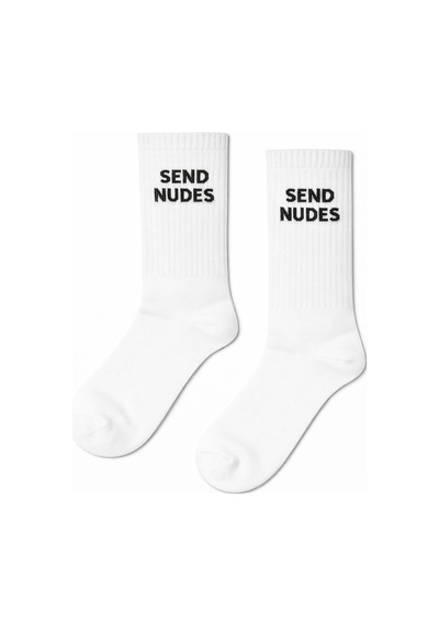 Carnaval Socks Send Nudes Yazılı Desenli Renkli Spor Çorap Çok Renkli