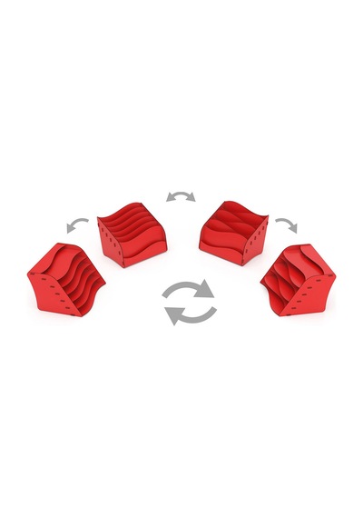 Design Otto Wavy Masaüstü Organizer Evrak Rafı - 6 Renk Kırmızı - 114808291 Kırmızı