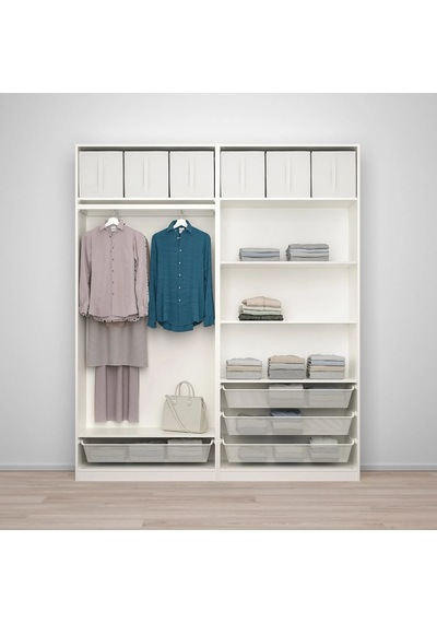 Ikea Beyaz Modern Kapaklı Gardırop 200x38x236 Cm
