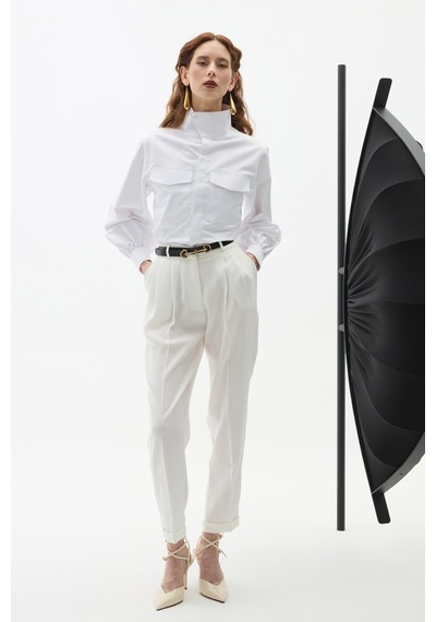 Rebellion Hepburn White Pants Beyaz