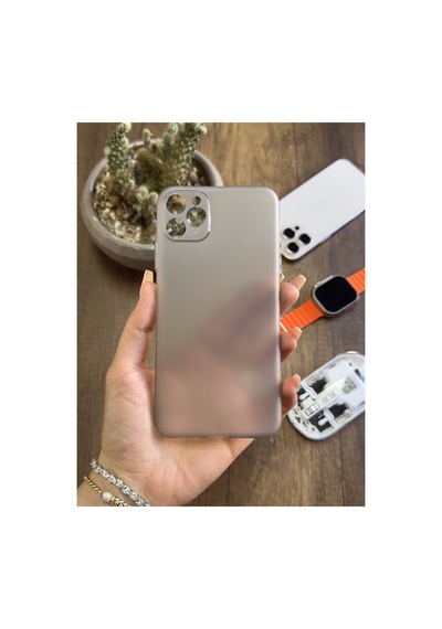 İphone 12 Pro Max Uyumlu Süper İnce Mat Ultra Thin Silikon Kılıf Gri