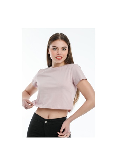 Kadın Crop Örme Tişort Spr21y13 001