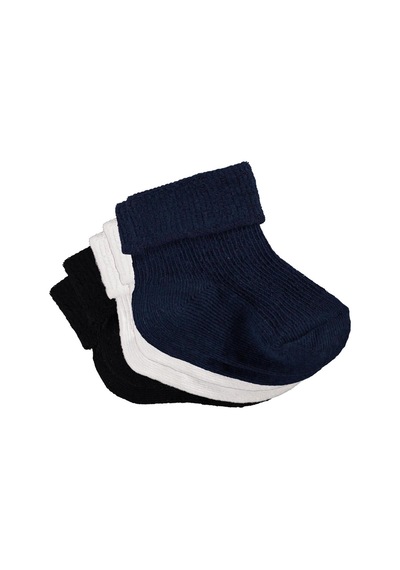 Civil Baby Basic Kıvrık 3'lü 6- Bebek Erkek Çorap Set - Standart 18 Ay Standart
