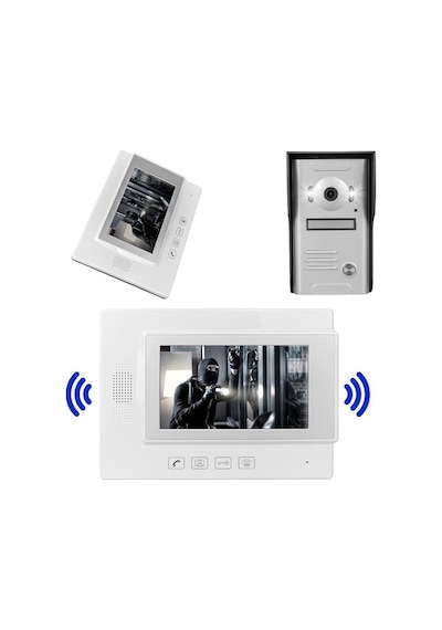 Powermaster 37m 1 Daire 7 Görüntülü Diafon Kapı Zili Interkom Akıllı Ev Güvenliği Sistemi