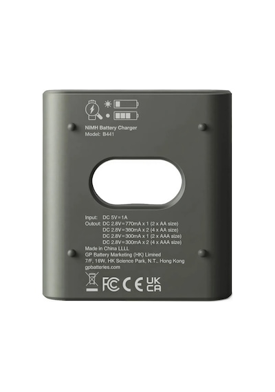 Gp B441 Usb Pil Şarj Cihazı + 4 Adet 2600mah Aa Şarjlı Pil Seti